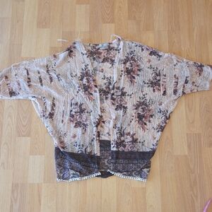 Charlotte Russe Sheer Floral Kimono Top